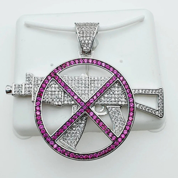 "925 Sterling Silver Plated CZ Pendant, INUS1BR273 - Picture 5 of 9